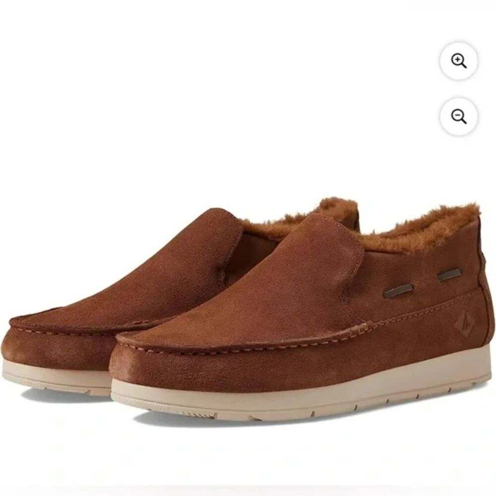 Sperry Top-Sider Moc Sider Brown Suede Slip-On Loafers Men’s Size 9 NEW - Picture 1 of 3
